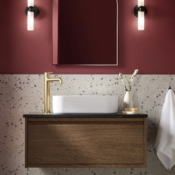Bristan Altum Eco Start Tall Basin Mixer Tap Deck Mounted - Brushed Brass | Product Image