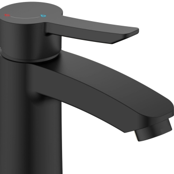 Bristan Apelo Eco Start Basin Mixer Tap with Clicker Waste - Black | Product Image