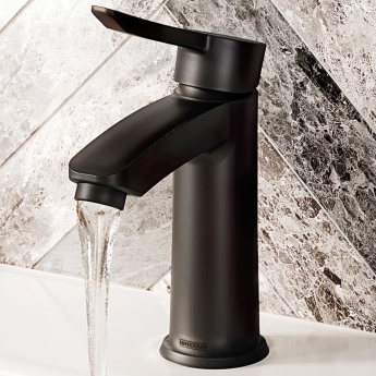 Bristan Apelo Eco Start Basin Mixer Tap with Clicker Waste - Black | Product Image