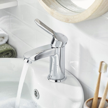 Bristan Apelo Eco Start Small Basin Mixer Tap with Clicker Waste - Chrome | Product Image
