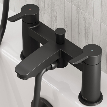 Bristan Apelo Bath Shower Mixer Tap Pillar Mounted - Black | Product Image