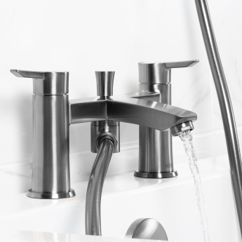 Bristan Apelo Bath Shower Mixer Tap Pillar Mounted - Gun Metal | Product Image