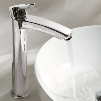 Bristan Apelo Eco Start Tall Basin Mixer Tap with Clicker Waste - Chrome | Product Image