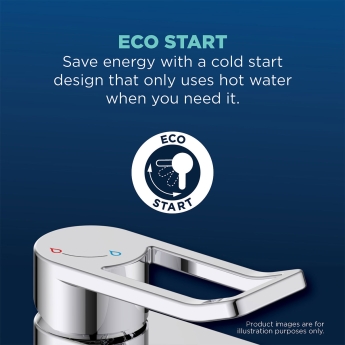 Bristan Apelo Eco Start Tall Basin Mixer Tap with Clicker Waste - Chrome | Product Image