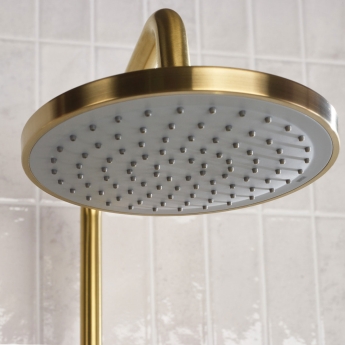 Bristan Buzz Thermostatic Bar Mixer Shower with Shower Kit and Fixed Head - Brushed Brass | Product Image