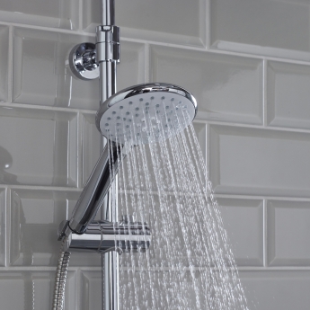 Bristan Buzz Thermostatic Bar Mixer Shower with Shower Rigid Riser Kit and Fixed Head - Chrome