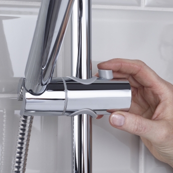 Bristan Buzz Thermostatic Bar Mixer Shower with Shower Rigid Riser Kit and Fixed Head - Chrome