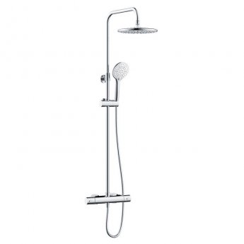 Bristan Buzz Thermostatic Bar Mixer Shower with Shower Rigid Riser Kit and Fixed Head - Chrome