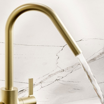 Bristan Cashew EasyFit Mono Kitchen Sink Mixer Tap - Brushed Brass | Product Image