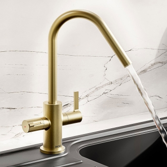 Bristan Cashew EasyFit Mono Kitchen Sink Mixer Tap - Brushed Brass | Product Image