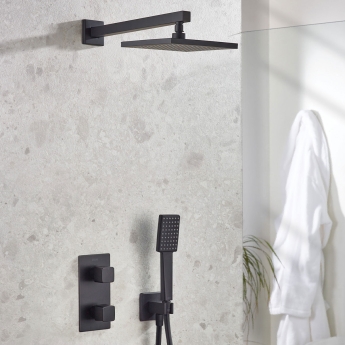 Bristan Cobalt Dual Concealed Mixer Shower with Shower Kit and Fixed Head - Black | Product Image