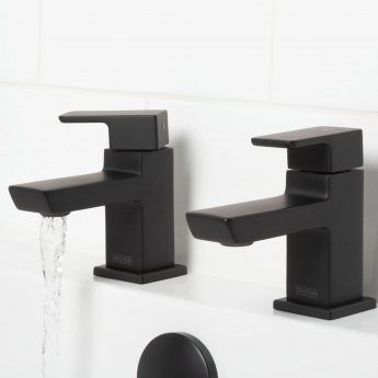 Bristan Cobalt Bath Taps Pair Pillar Mounted - Black