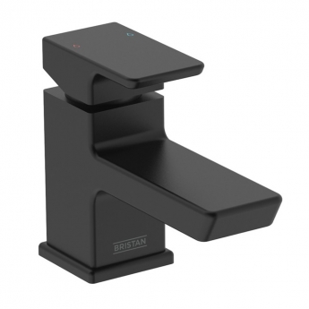 Bristan Cobalt Basin Mixer Tap with Clicker Waste - Black