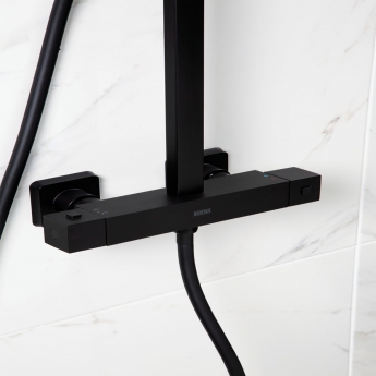 Bristan Craze Bar Mixer Shower with Shower Rigid Riser Kit and Fixed Head - Black