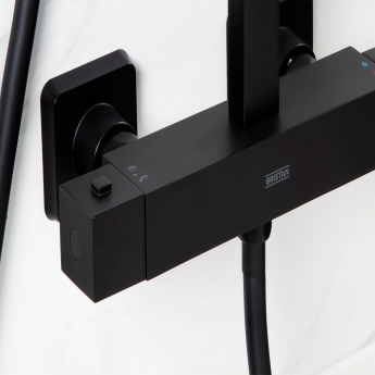 Bristan Craze Bar Mixer Shower with Shower Rigid Riser Kit and Fixed Head - Black