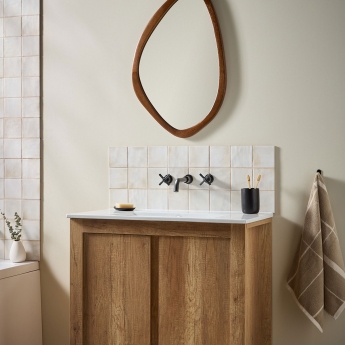 Bristan Cruzar 3-Hole Basin Mixer Tap Wall Mounted - Black | Product Image