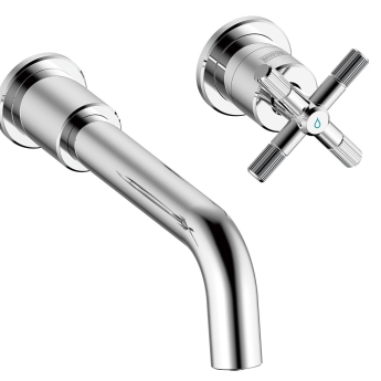 Bristan Cruzar 3-Hole Basin Mixer Tap Wall Mounted - Chrome | Product Image