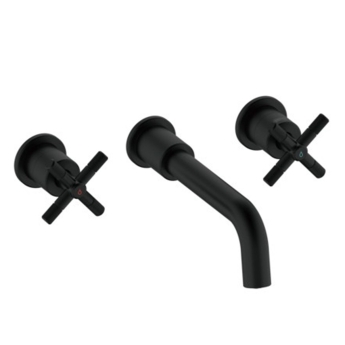 Bristan Cruzar 3-Hole Bath Filler Tap Wall Mounted - Black | Product Image