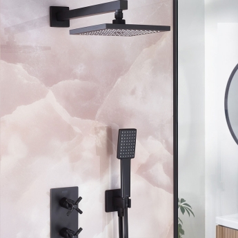 Bristan Cruzar Dual Concealed Mixer Shower with Shower Kit and Fixed Head - Black | Product Image