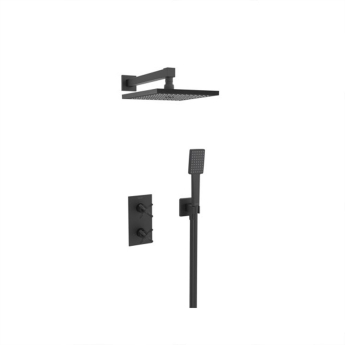 Bristan Cruzar Dual Concealed Mixer Shower with Shower Kit and Fixed Head - Black | Product Image