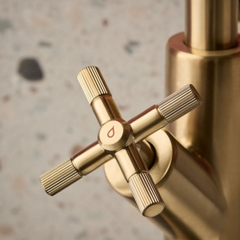 Bristan Cruzar Tall Basin Mixer Tap Deck Mounted - Brushed Brass | Product Image