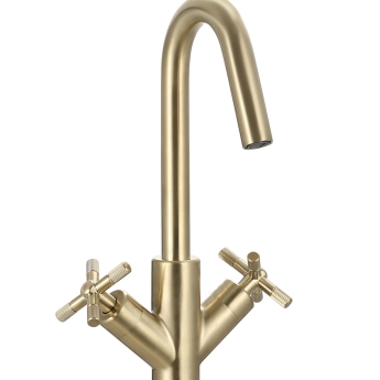 Bristan Cruzar Tall Basin Mixer Tap Deck Mounted - Brushed Brass | Product Image