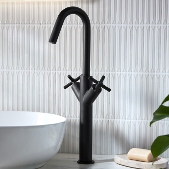 Bristan Cruzar Tall Basin Mixer Tap Deck Mounted - Black | Product Image