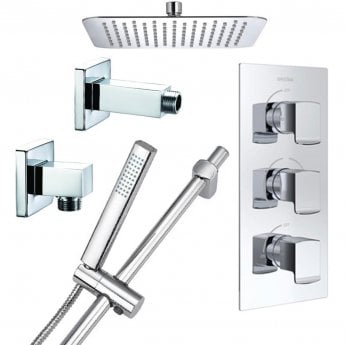 Bristan Descent Triple Concealed Mixer Shower with Shower Kit and Fixed Head