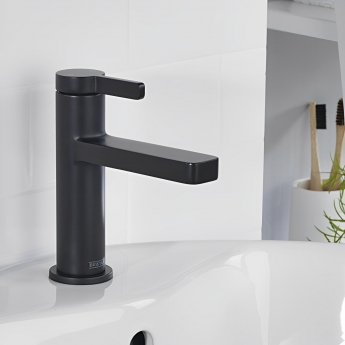 Bristan Elevar Basin Mixer Tap with Clicker Waste - Balck