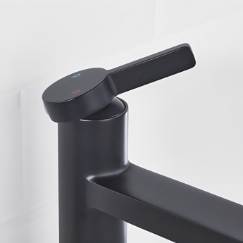 Bristan Elevar Basin Mixer Tap with Clicker Waste - Balck