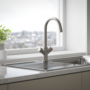Bristan Fern EasyFit Kitchen Sink Mixer Tap - Stainless Steel