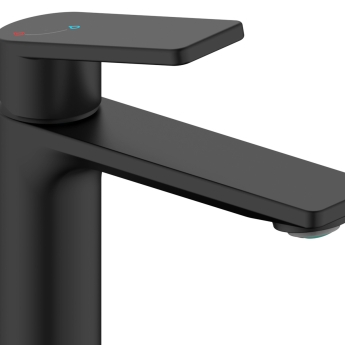 Bristan Frammento Eco Start Basin Mixer Tap with Clicker Waste - Black | Product Image