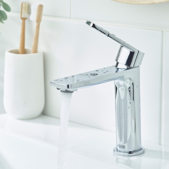 Bristan Frammento Eco Start Basin Mixer Tap with Clicker Waste - Chrome | Product Image