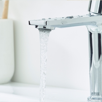 Bristan Frammento Eco Start Basin Mixer Tap with Clicker Waste - Chrome | Product Image
