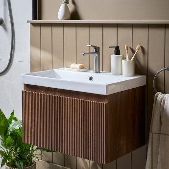 Bristan Frammento Eco Start Basin Mixer Tap with Clicker Waste - Gun Metal | Product Image