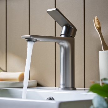 Bristan Frammento Eco Start Basin Mixer Tap with Clicker Waste - Gun Metal | Product Image