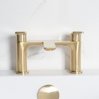 Bristan Frammento Bath Filler Tap Pillar Mounted - Brushed Brass | Product Image