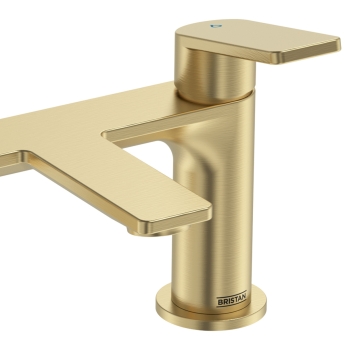 Bristan Frammento Bath Filler Tap Pillar Mounted - Brushed Brass | Product Image