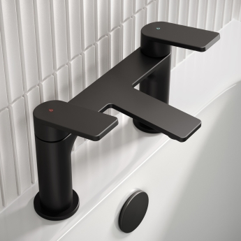 Bristan Frammento Bath Filler Tap Pillar Mounted - Black | Product Image