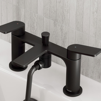 Bristan Frammento Bath Shower Mixer Tap Pillar Mounted - Black | Product Image