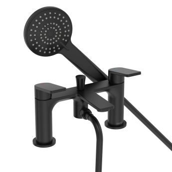 Bristan Frammento Bath Shower Mixer Tap Pillar Mounted - Black | Product Image