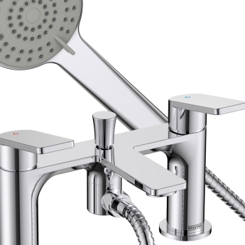 Bristan Frammento Bath Shower Mixer Tap Pillar Mounted - Chrome | Product Image