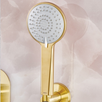 Bristan Frammento Dual Concealed Mixer Shower with Fixed Head and Handset - Brushed Brass | Product Image