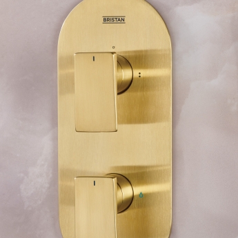 Bristan Frammento Dual Concealed Mixer Shower with Fixed Head and Handset - Brushed Brass | Product Image