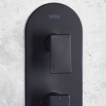 Bristan Frammento Dual Concealed Mixer Shower with Shower Kit and Fixed Head - Black | Product Image