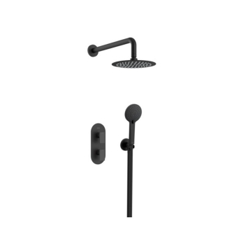 Bristan Frammento Dual Concealed Mixer Shower with Shower Kit and Fixed Head - Black | Product Image