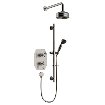 Heritage Glastonbury Dual Concealed Mixer Shower with Shower Kit + Fixed Head - Brushed Nickel | Product Image