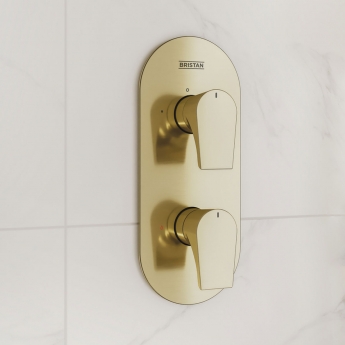 Bristan Hourglass Dual Concealed Mixer Shower with Shower Kit and Fixed Head - Brushed Brass