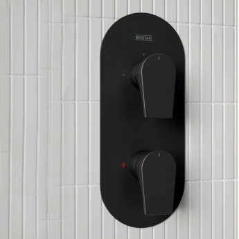 Bristan Hourglass Dual Concealed Mixer Shower with Shower Kit and Fixed Head - Black