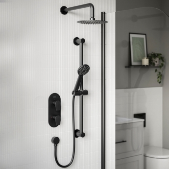 Bristan Hourglass Dual Concealed Mixer Shower with Shower Kit and Fixed Head - Black